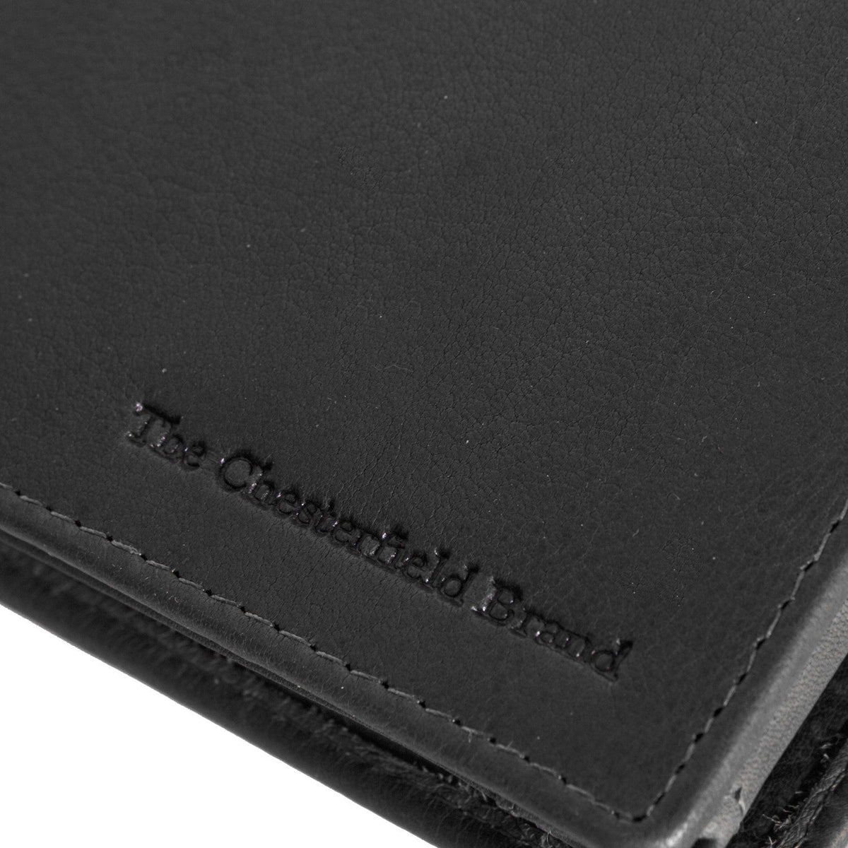 Solid Antique Brass Hardware &amp; Heavy-Duty Dual Zipper Detail on Marion Full-Grain Leather Wallet para Homem