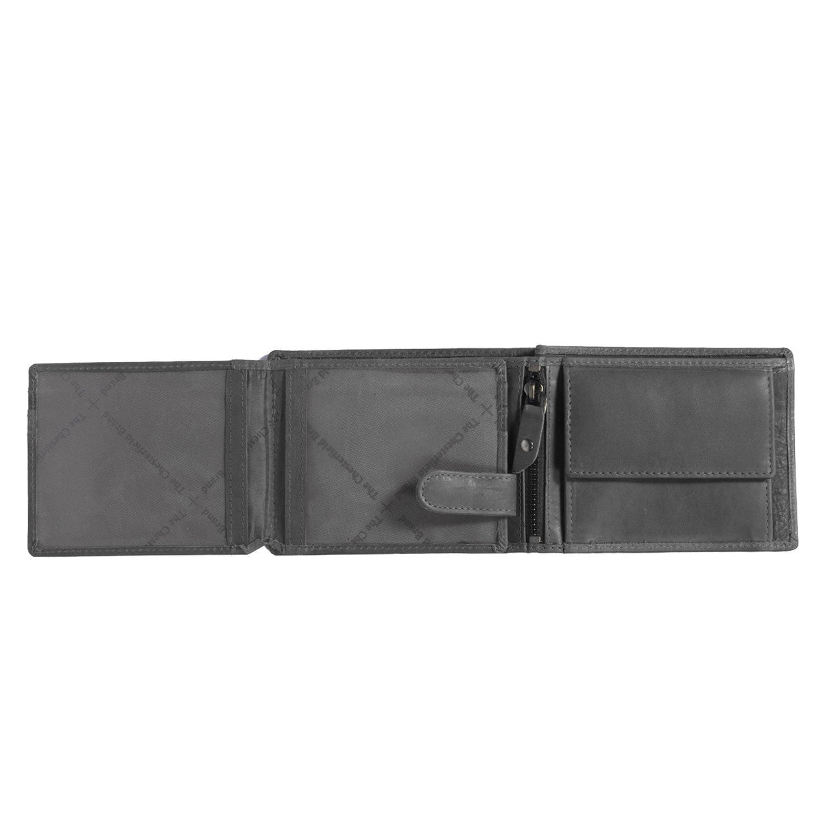 Marion Full-Grain Leather Wallet para Homem - Structured Side Profile Showing Gusset Depth &amp; Expansion Capacity