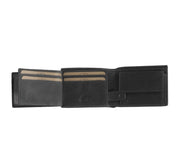 Solid Antique Brass Hardware &amp; Heavy-Duty Dual Zipper Detail on Marvin Full-Grain Leather Wallet para Homem