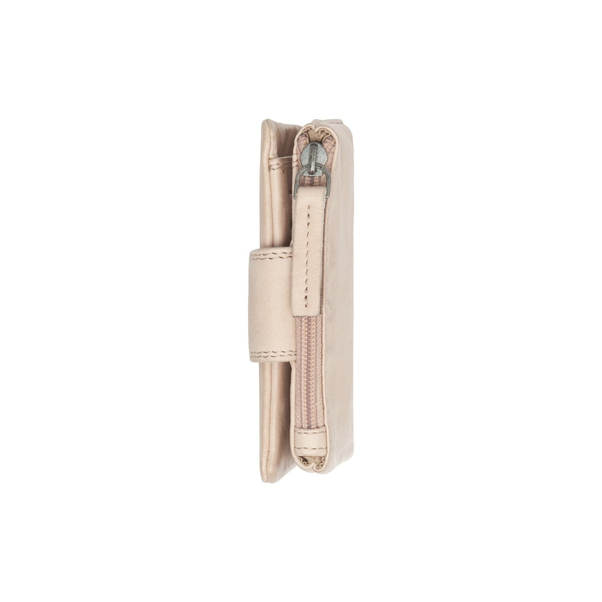 Mavona Full-Grain Leather Wallet para Mulher - Structured Side Profile Showing Gusset Depth &amp; Expansion Capacity