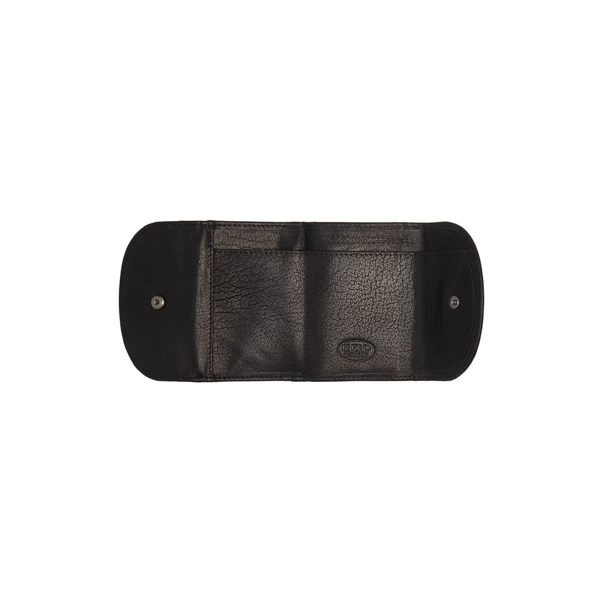 Newton Full-Grain Leather Wallet para Mulher - Structured Side Profile Showing Gusset Depth &amp; Expansion Capacity