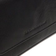Solid Antique Brass Hardware &amp; Heavy-Duty Dual Zipper Detail on Rhodos Full-Grain Leather Wallet para Mulher