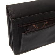 Solid Antique Brass Hardware &amp; Heavy-Duty Dual Zipper Detail on Salzburg Full-Grain Leather Wallet para Mulher