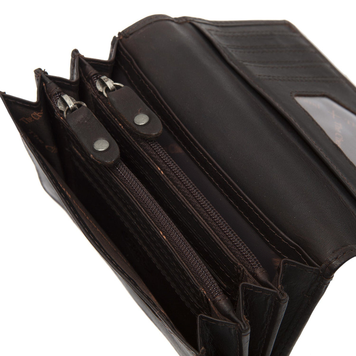 Salzburg Full-Grain Leather Wallet para Mulher - Structured Side Profile Showing Gusset Depth &amp; Expansion Capacity
