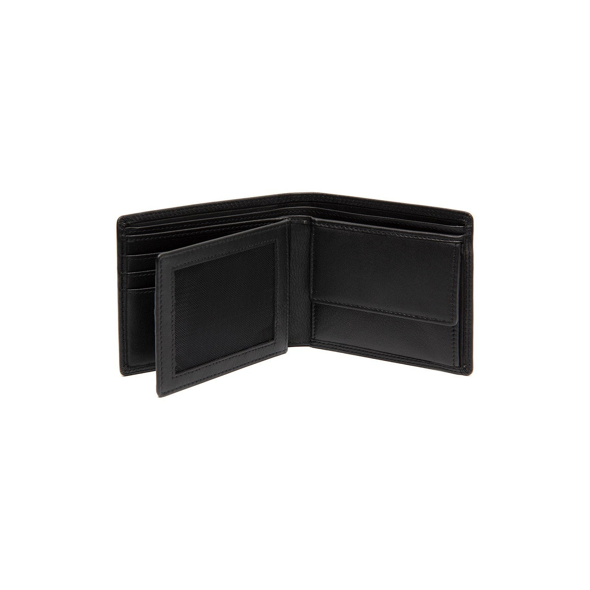 Solid Antique Brass Hardware &amp; Heavy-Duty Dual Zipper Detail on Stephens Full-Grain Leather Wallet para Homem