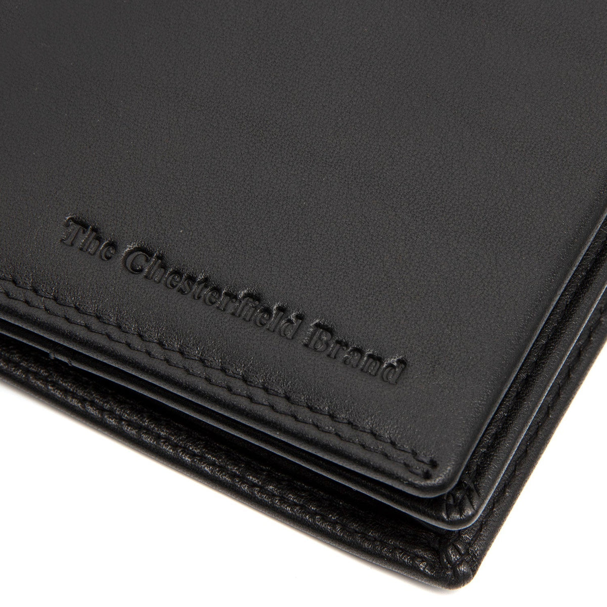 Solid Antique Brass Hardware &amp; Heavy-Duty Dual Zipper Detail on Vincent Full-Grain Leather Wallet para Homem