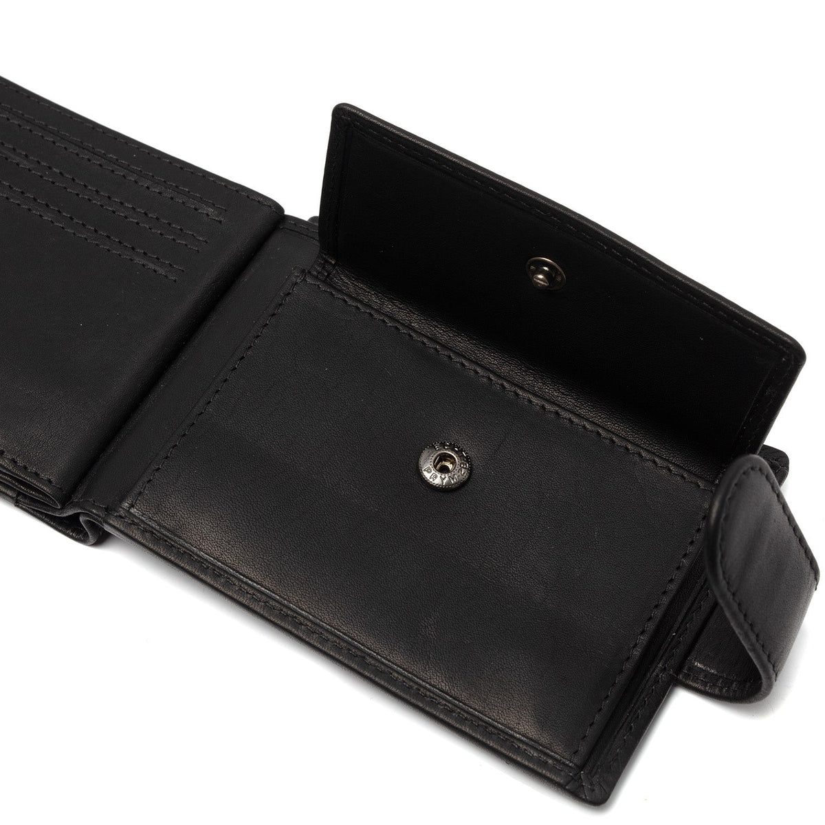 Solid Antique Brass Hardware &amp; Heavy-Duty Dual Zipper Detail on Yamba Full-Grain Leather Wallet para Homem