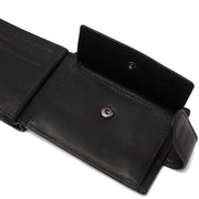 Solid Antique Brass Hardware &amp; Heavy-Duty Dual Zipper Detail on Yamba Full-Grain Leather Wallet para Homem