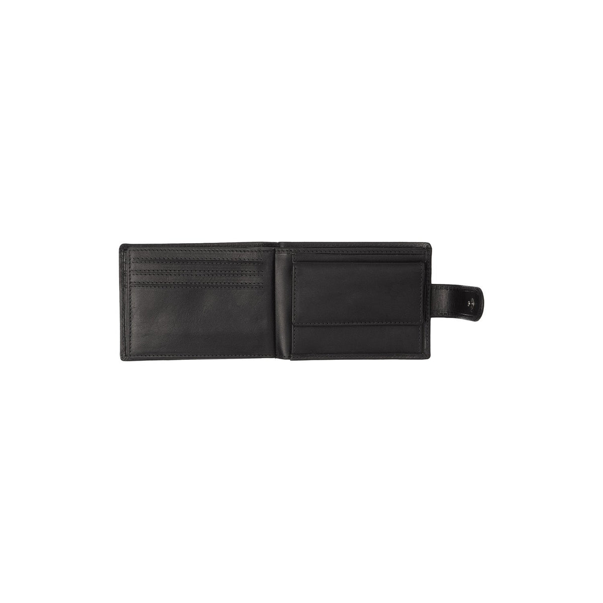 Classic 100% Full-Grain leather Wallet - Rear Perspective Showing Reinforced Leather Straps &amp; Stitching