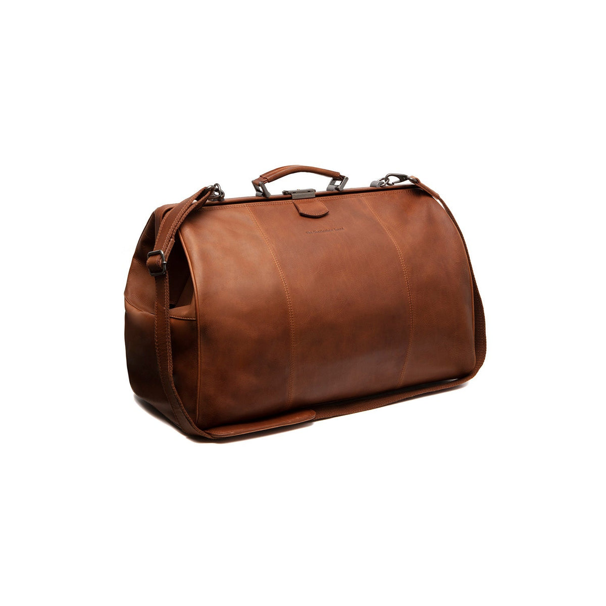 Corfu Full-Grain Leather Weekender Bag para Mulher in Classic 100% Full-Grain Leather - Full Exterior Front Profile View | Buy Online