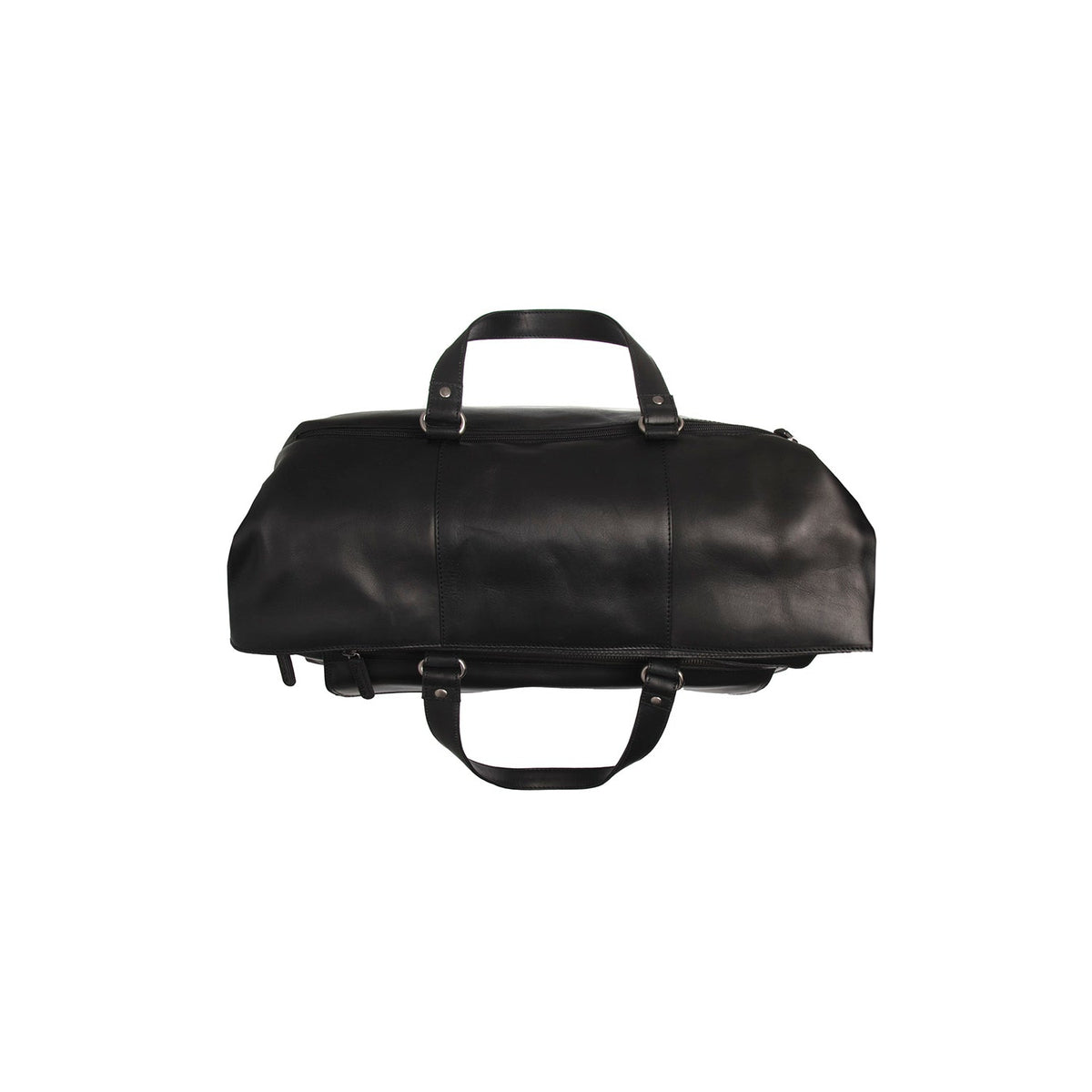 Lazio Full-Grain Leather Weekender Bag para Mulher - Structured Side Profile Showing Gusset Depth &amp; Expansion Capacity