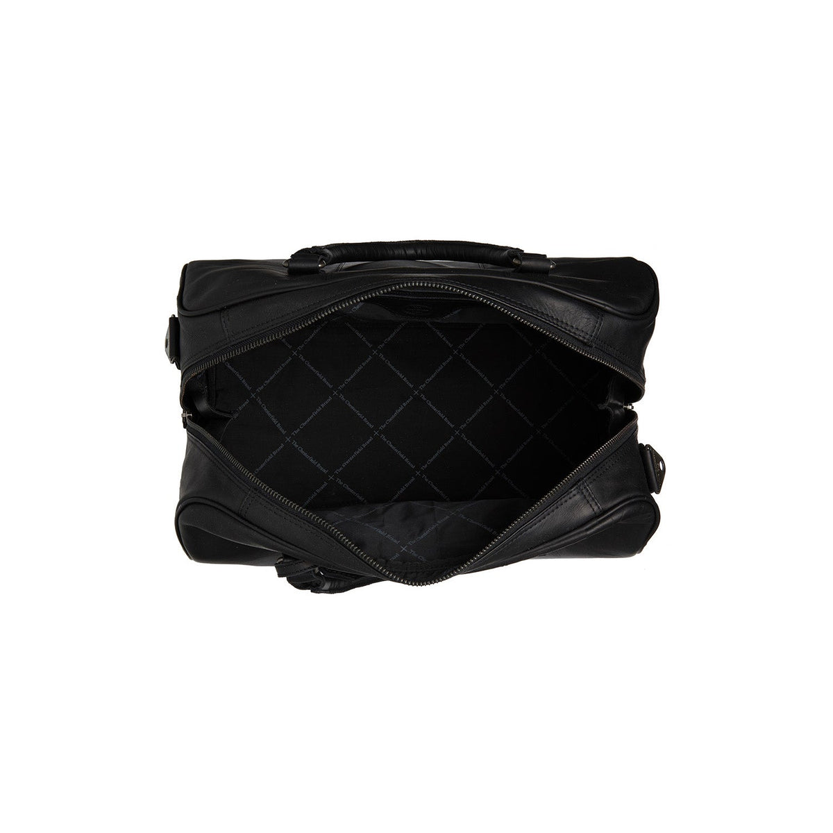 Solid Antique Brass Hardware &amp; Heavy-Duty Dual Zipper Detail on Liam Full-Grain Leather Weekender Bag para Mulher