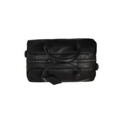 Liam Full-Grain Leather Weekender Bag para Mulher - Structured Side Profile Showing Gusset Depth &amp; Expansion Capacity