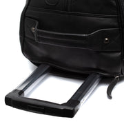 Solid Antique Brass Hardware &amp; Heavy-Duty Dual Zipper Detail on Leather Weekender Trolley Jayven para Mulher