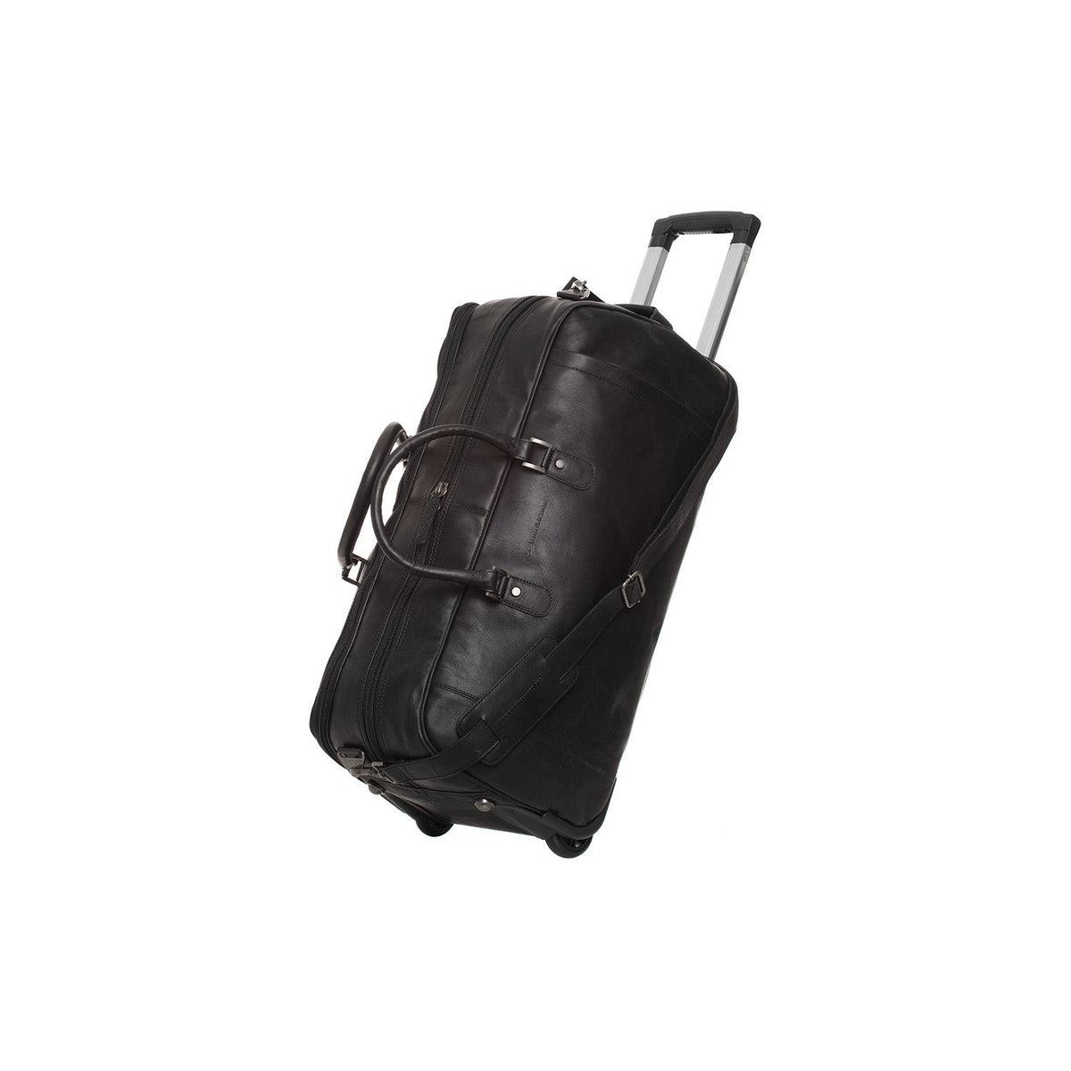 Leather Weekender Trolley Jayven para Mulher in Classic 100% Full-Grain Leather - Full Exterior Front Profile View | Buy Online