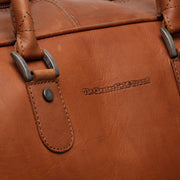 Cognac Leather Weekender Trolley Jayven para Mulher, detail view 3