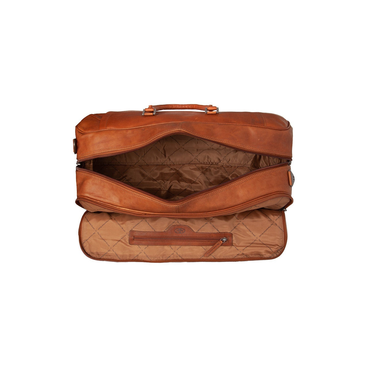 Cognac Leather Weekender Trolley Jayven para Mulher, detail view 4