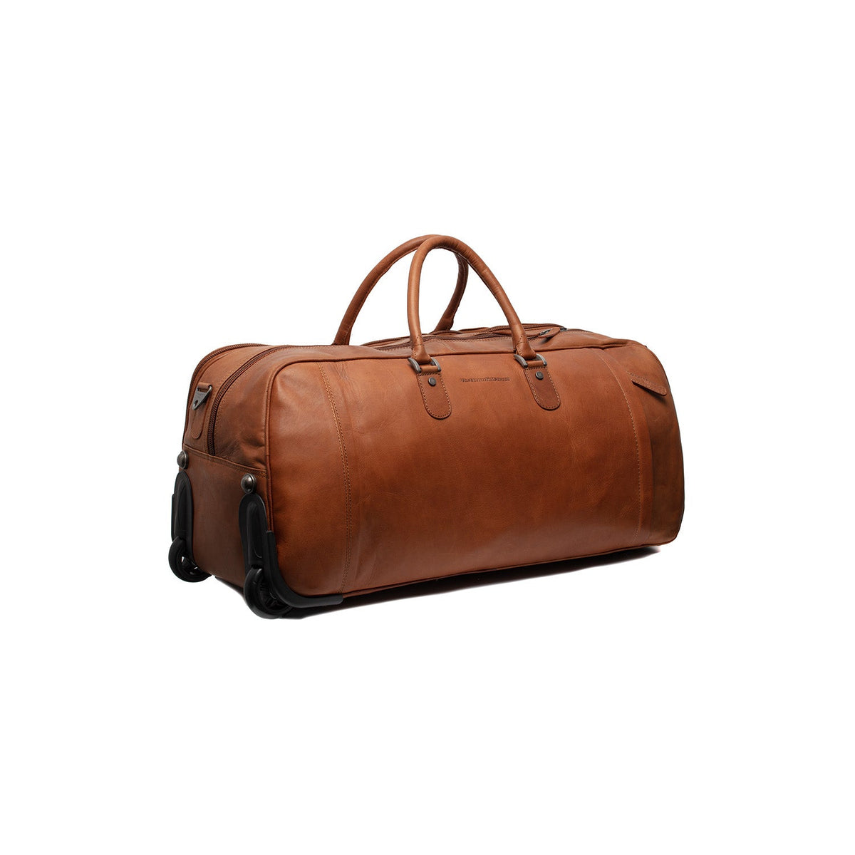 Cognac Leather Weekender Trolley Jayven para Mulher, detail view 6