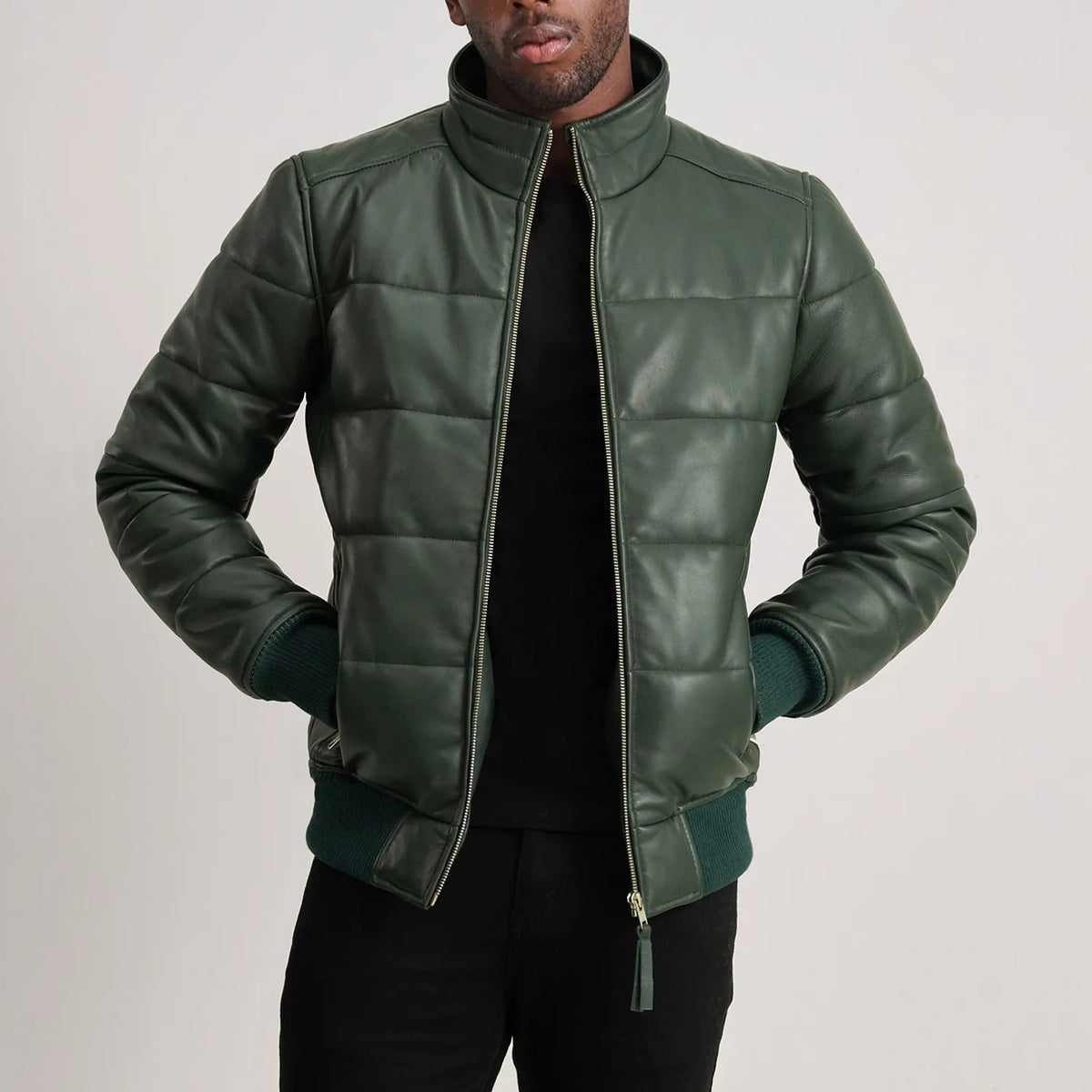 Lucas Blusão Bomber de Couro para Homem – alternate product view 1