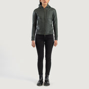 
Luna Hooded Jaqueta Bomber de Couro para Mulher – alternate product view 3