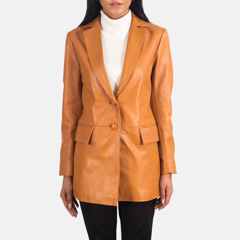 Marilyn Blazer de Couro para Mulher