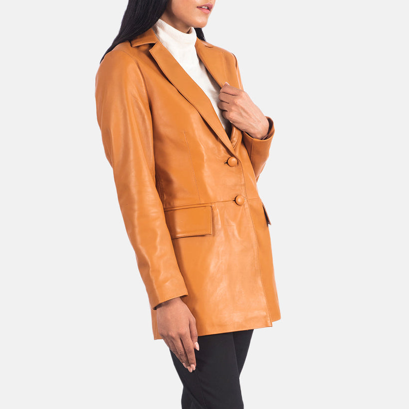 Marilyn Blazer de Couro para Mulher