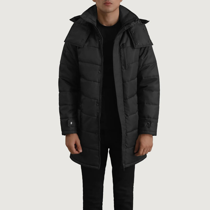 Moore Preto Hooded Parka para Homem