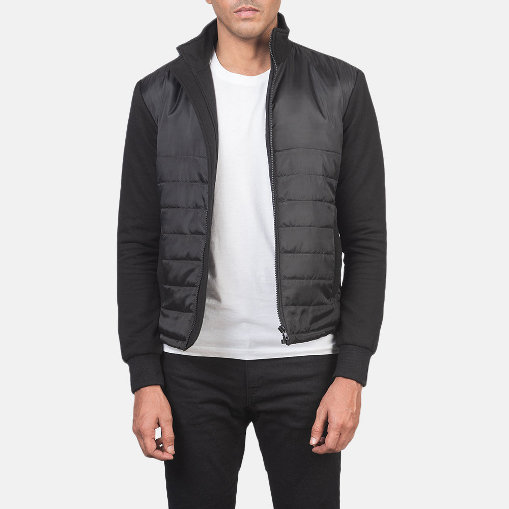 
Nashville Acolchoado Preto Windbreaker Jaqueta de Couro para Homem in Black Polyester (Torso) &Amp; Knitted Fabric (Sleeves) - Vista frontal e silhueta ajustada | Comprar online