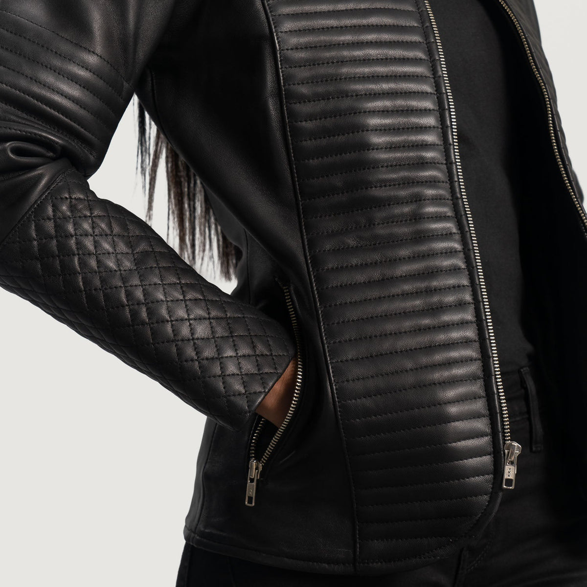 Nexi Acolchoado Blusão de Couro para Mulher – alternate product view 6
