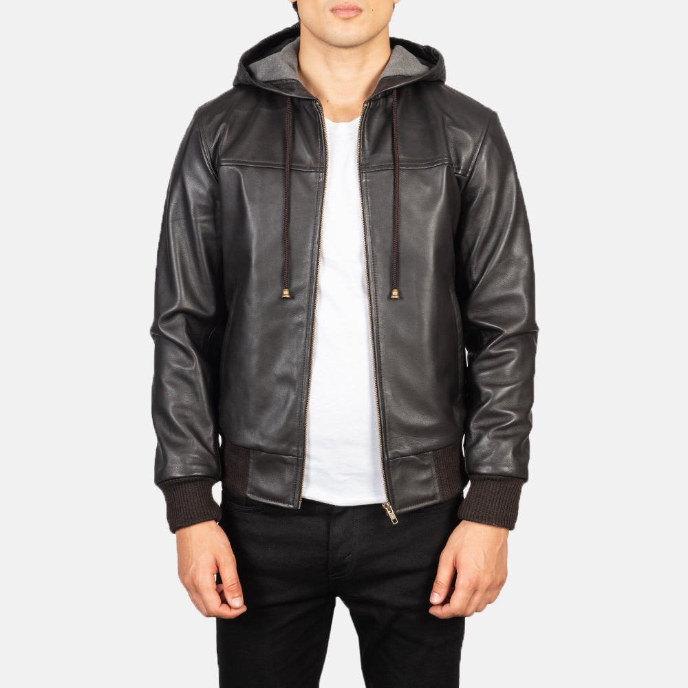 Nintenzo Blusão Bomber de Couro para Homem – alternate product view 1
