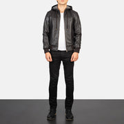 Nintenzo Blusão Bomber de Couro para Homem – alternate product view 3