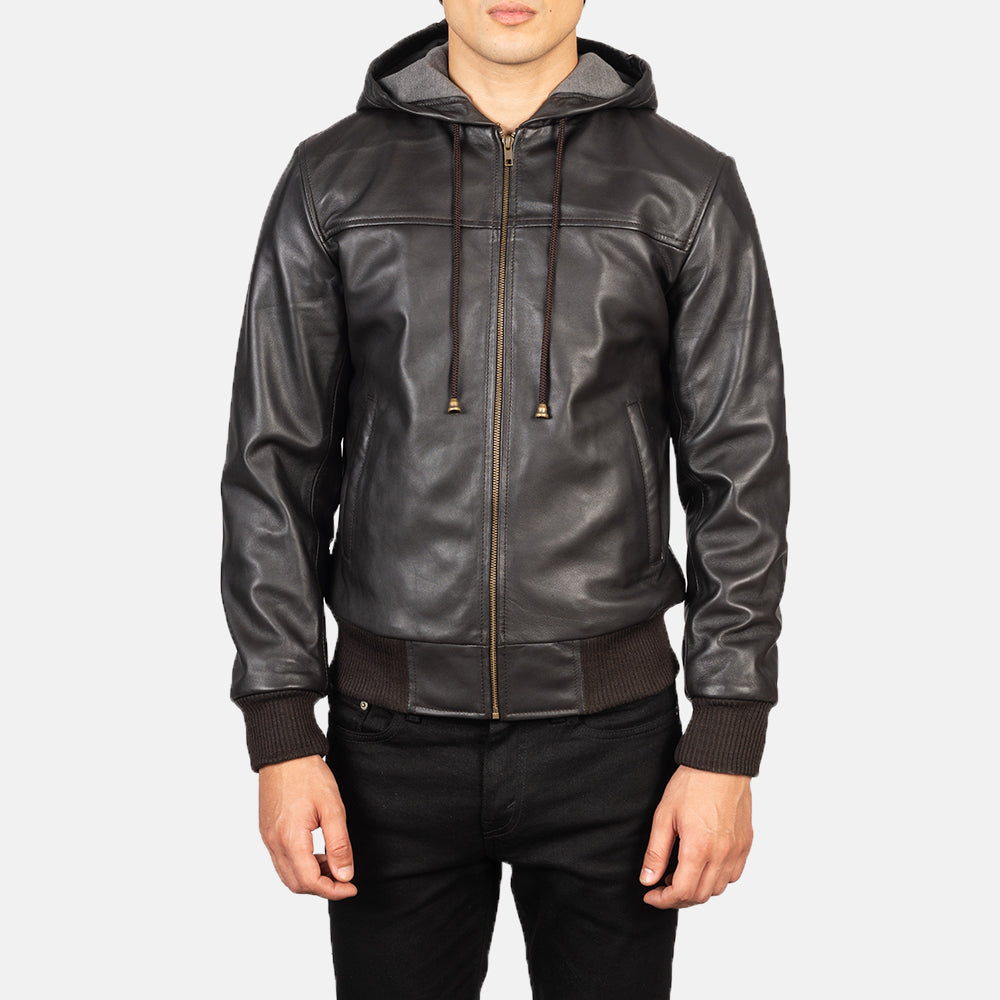 Nintenzo Blusão Bomber de Couro para Homem – alternate product view 4