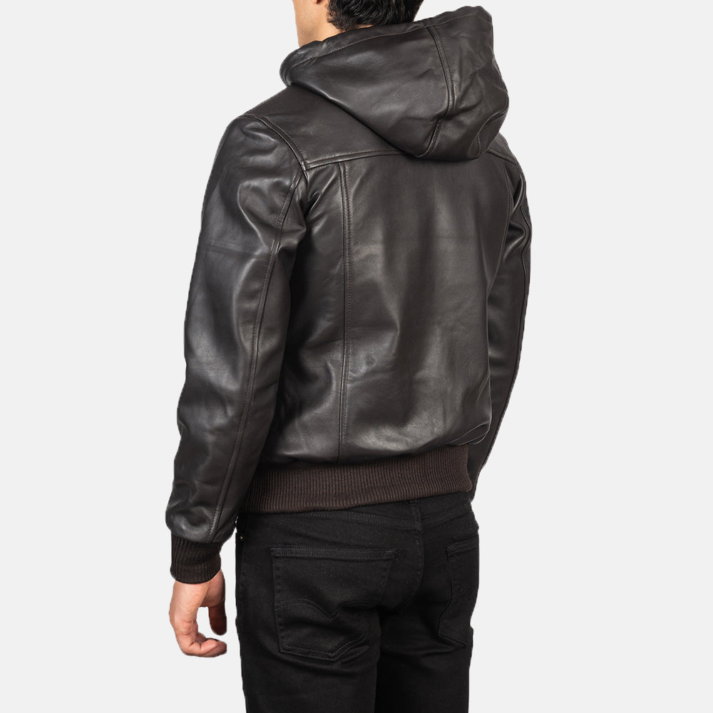 Nintenzo Blusão Bomber de Couro para Homem – alternate product view 5