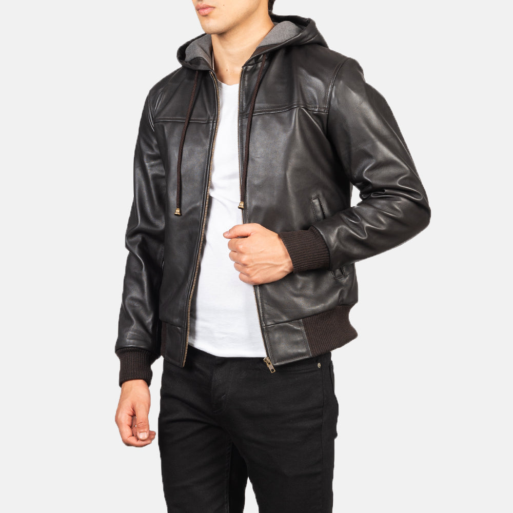 Nintenzo Blusão Bomber de Couro para Homem – alternate product view 6
