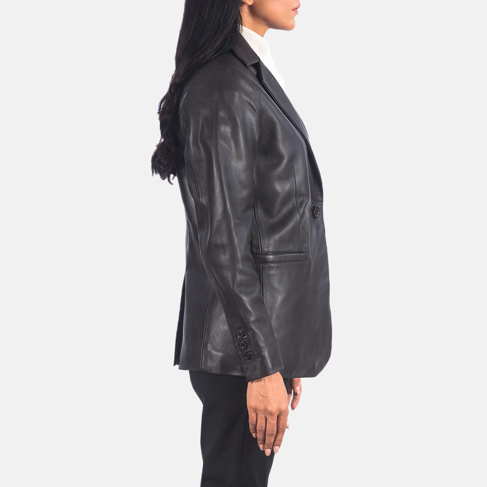 Norma Blazer de Couro para Mulher – alternate product view 5