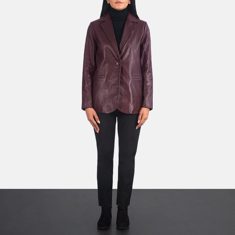Norma Blazer de Couro para Mulher – alternate product view 3