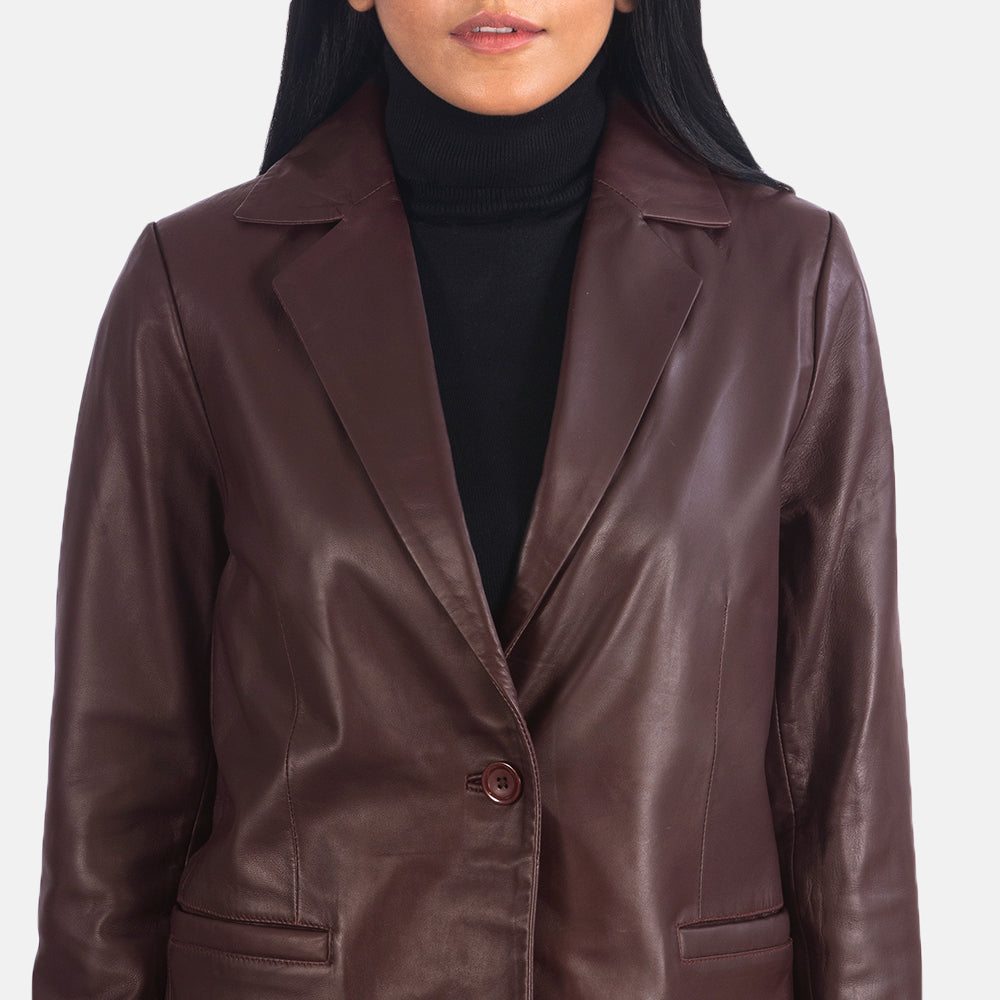Norma Blazer de Couro para Mulher – alternate product view 6