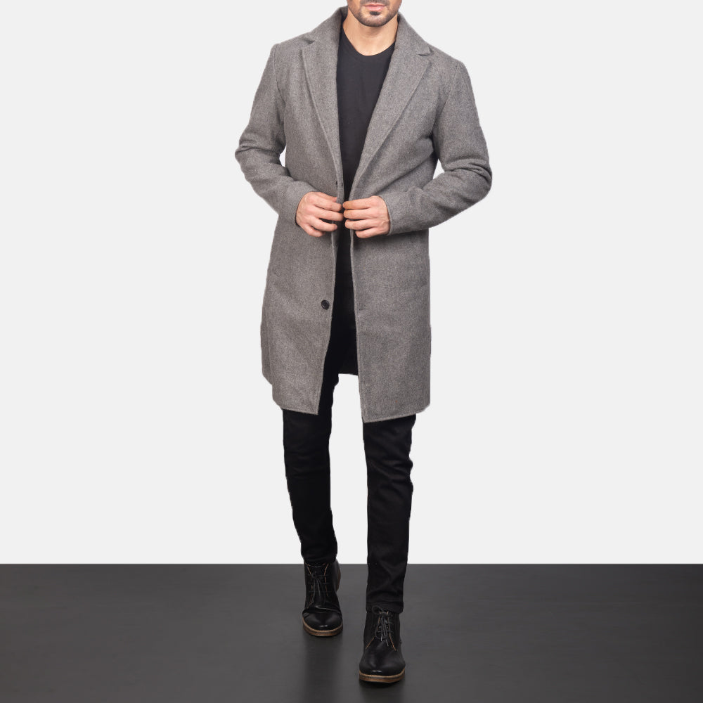 
Petrillo Grey Wool Single Breasted Casaco em Couro para Homem in Grey Synthetic Wool - Vista frontal e silhueta ajustada | Comprar online
