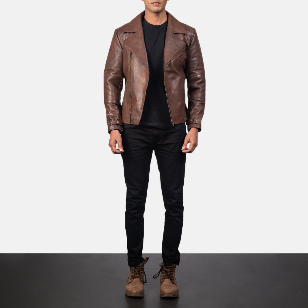 Raiden Blusão Biker de Couro para Homem – alternate product view 4