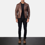 Raiden Blusão Biker de Couro para Homem – alternate product view 4