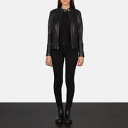 
Rave Castanho Jaqueta Biker de Couro para Mulher – alternate product view 4