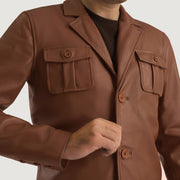 Ray Cutler Blusão de Couro para Homem – alternate product view 6