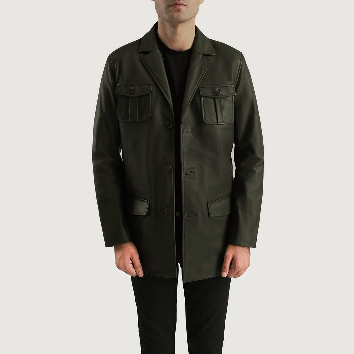 Ray Cutler Blusão de Couro para Homem – alternate product view 1