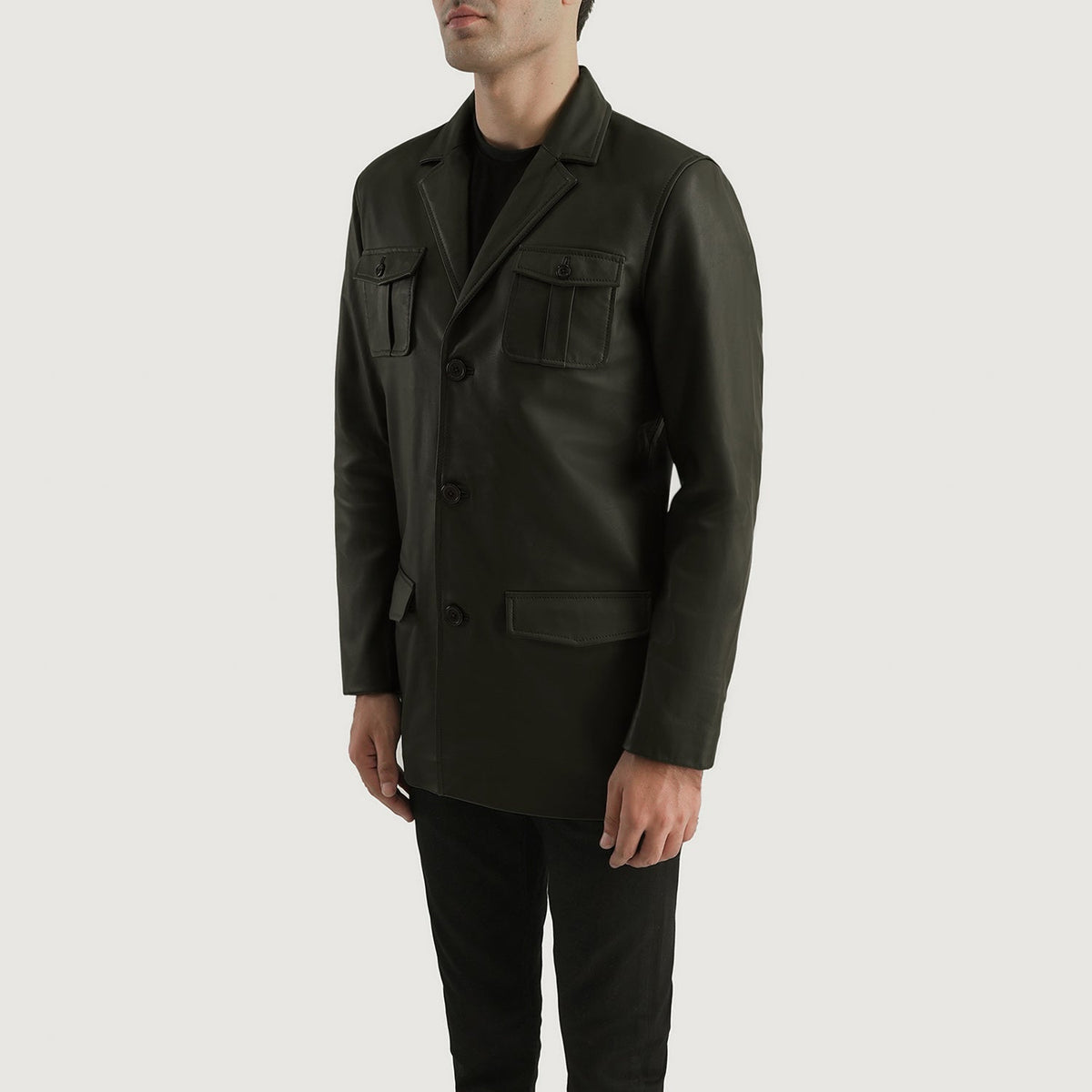 Ray Cutler Blusão de Couro para Homem – alternate product view 2