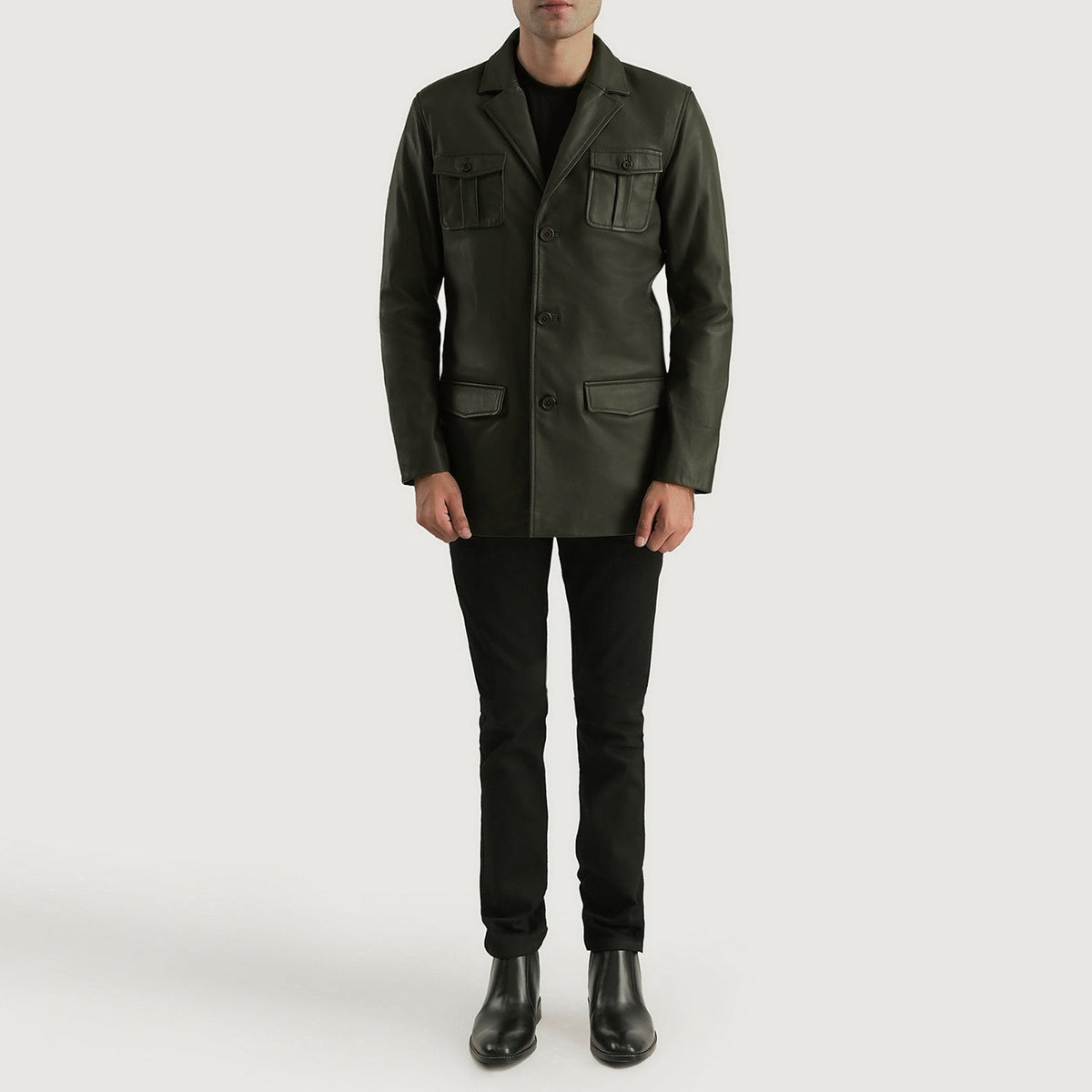 Ray Cutler Blusão de Couro para Homem – alternate product view 3