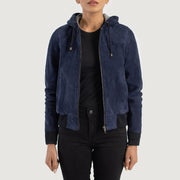 
Rebella Hooded Jaqueta Bomber de Couro para Mulher – alternate product view 1
