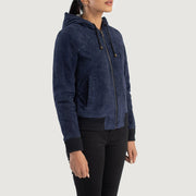 
Rebella Hooded Jaqueta Bomber de Couro para Mulher – alternate product view 2