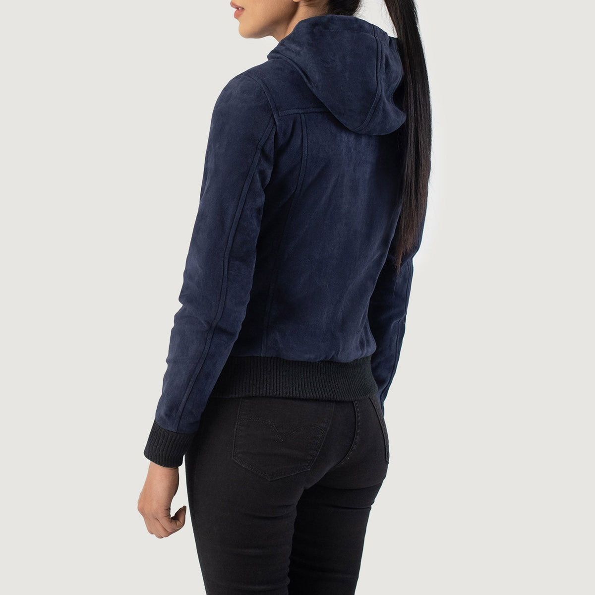 
Rebella Hooded Jaqueta Bomber de Couro para Mulher – alternate product view 5