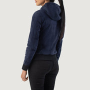 
Rebella Hooded Jaqueta Bomber de Couro para Mulher – alternate product view 5