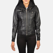 Roslyn Hooded Blusão Bomber de Couro para Mulher – alternate product view 4